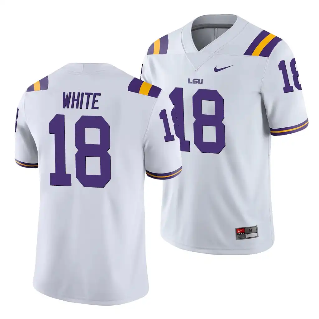 Men's LSU Tigers Tre'Davious #18 White White Game NCAA Football Jersey